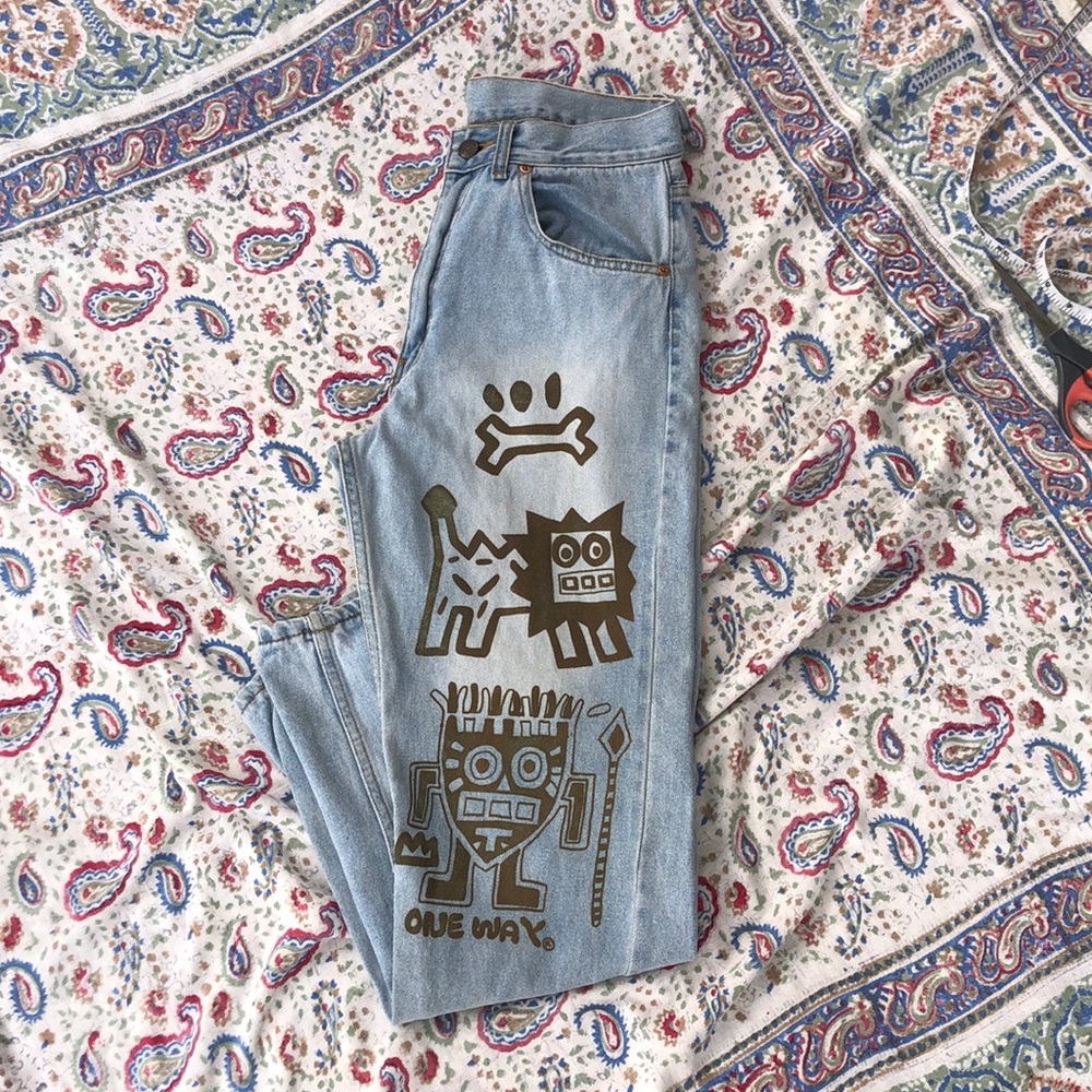Vintage California Coast Print Jeans